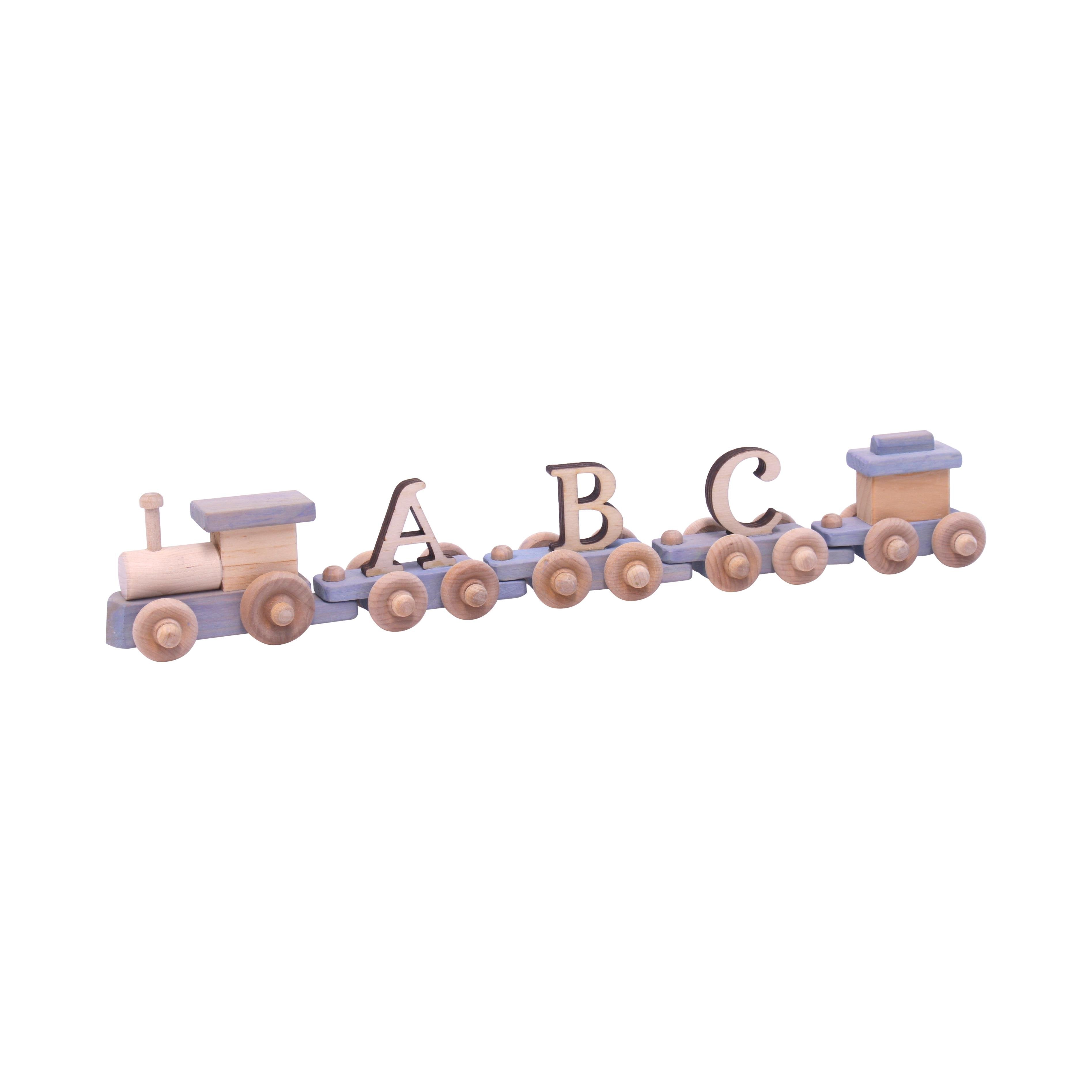 Wooden Name Train Toy, Custom ABC Letter Train, Amish-Made